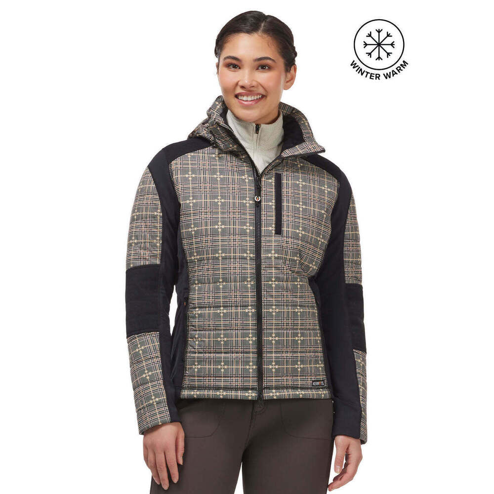 Kerrits Activewear Bits of Plaid Quilted Equestrian Jacket Size SEQ PLAID / S